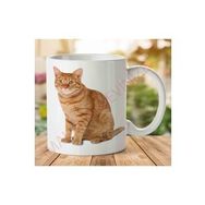Art Hediye 1-2321 Kedi İki Tarafı Baskılı Kupa Bardak