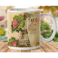 Art Hediye 1-362 Paris Vintage İki Tarafı Baskılı Kupa Bardak