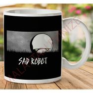 Art Hediye 1-648 Sad Robot İki Tarafı Baskılı Kupa Bardak