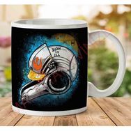 Art Hediye 1-816 Born To Ill Rebel Alience Pilot Helmet Star Wars İki Tarafı Baskılı Kupa Bardak