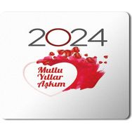 Art Hediye 2024 Mullu Yıllar Aşkım Kalpler 23x19 cm Mouse Pad