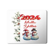 Art Hediye 2024 Mutlu Yıllar Kardan Adam 23x19 cm Mouse Pad