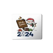 Art Hediye 2024 Mutlu Yıllar Kardan Adam Tabela 23x19 cm Mouse Pad