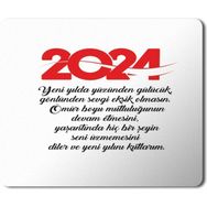 Art Hediye 2024 Yeni Yılını Kutlarım 23x19 cm Mouse Pad