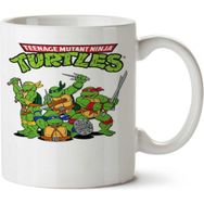 Art Hediye 90'lı Yıllar Turtles Ninja Kablumbağalar Iki Tarafı Baskılı Kupa Bardak