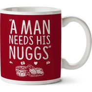 Art Hediye A Man Needs His Nuggs Chicken Nuggets Iki Tarafı Baskılı Kupa Bardak