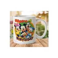 Art Hediye A2416 Happy Birthday Mickey Mouse İki Tarafı Baskılı Kupa Bardak