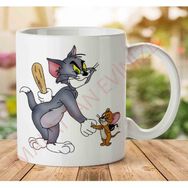 Art Hediye A2579 Tom And Jerry İki Tarafı Baskılı Kupa Bardak