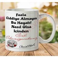 Art Hediye A2788 Necip Fazıl Kısakürek Canlı Çıkamayacağız İki Tarafı Baskılı Kupa Bardak
