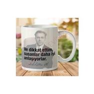 Art Hediye A2824 Sabahattin Ali Susanlar Daha İyi Anlaşıyor İki Tarafı Baskılı Kupa Bardak