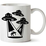 Art Hediye Abdução Ufo İki Tarafı Baskılı Kupa Bardak