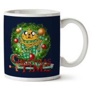 Art Hediye Adventure Christmas Time Wreath Jake Scarf Cartoon Network Iki Tarafı Baskılı Kupa Bardak