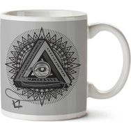 Art Hediye All Seeing Eye Of Providence Black İki Tarafı Baskılı Kupa Bardak