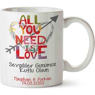 Art Hediye All You Need Love Sevgililer Günü Kupa Bardak