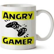 Art Hediye Angry Gamer Sarı Iki Tarafı Baskılı Kupa