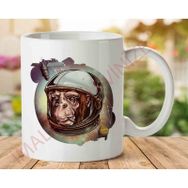 Art Hediye Astronot Maymun İki Tarafı Baskılı Kupa Bardak