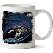 Art Hediye Astronot Yıldızlar Uzay Kayağı İki Tarafı Baskılı Kupa