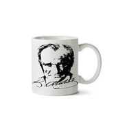 Art Hediye Atatürk İmza Baskılı Kupa Bardak