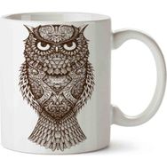 Art Hediye Baykuş Owl2 Kahverengi Baskılı Kupa Bardak