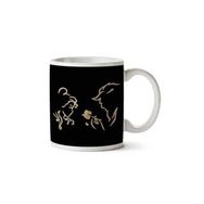 Art Hediye Beauty And The Beast Beast Rose Silhouette Iki Tarafı Baskılı Kupa Bardak