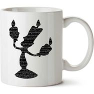Art Hediye Beauty And The Beast Lumiere Musical Silhouette Baskılı Kupa