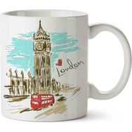 Art Hediye Big Ben Paris Clock Tower İki Tarafı Baskılı Kupa Bardak