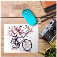 Art Hediye Bisiklet Ağaç Dal Kuş Baskılı 23x19 cm Mouse Pad