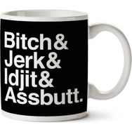 Art Hediye Bitch Jerk Idjit Assbutt Supernatural Iki Tarafı Baskılı Kupa Bardak