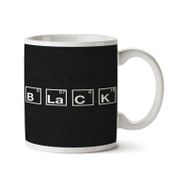 Art Hediye Black Siyah Periyodik Cetvel Iki Tarafı Baskılı Kupa Bardak
