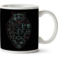 Art Hediye Blade Runner Neon Style Owl Iki Tarafı Baskılı Kupa Bardak