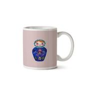 Art Hediye Blue Babushka At Christmas İki Tarafı Baskılı Kupa