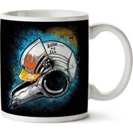 Art Hediye Born To Ill Rebel Alience Pilot Helmet Star Wars İki Tarafı Baskılı Kupa