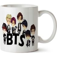 Art Hediye Bts Bangtan Boys Takımı Animasyon İki Tarafı Baskılı Kupa