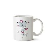 Art Hediye Butterflies 10 Kelebek İki Tarafı Baskılı Beyaz Kupa