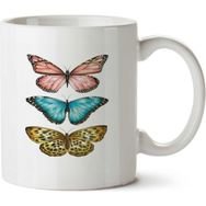 Art Hediye Butterflies Kelebek İki Tarafı Baskılı Beyaz Kupa
