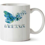 Art Hediye Butterfly 2 Kelebek İki Tarafı Baskılı Beyaz Kupa