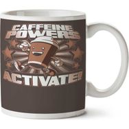 Art Hediye Caffeine Powers... Activate Iki Tarafı Baskılı Kupa Bardak