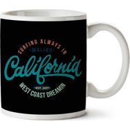 Art Hediye California Surf West Coast Dreamin Iki Tarafı Baskılı Kupa Bardak