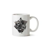 Art Hediye Camiseta Holdning Caveiras İki Tarafı Baskılı Beyaz Kupa