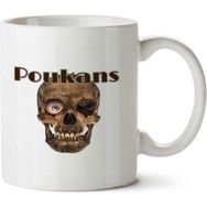 Art Hediye Camıseta Poukans Caveıra1 İki Tarafı Baskılı Beyaz Kupa