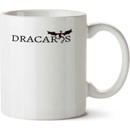 Art Hediye Camisetas De Manga Curta Dracaros İki Tarafı Baskılı Beyaz Kupa