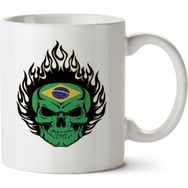 Art Hediye Caveira Brasil 1 Kurukafa İki Tarafı Baskılı Kupa Bardak