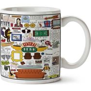 Art Hediye Central Perk Beyaz Sembollar Baskı Iki Tarafı Baskılı Kupa Bardak