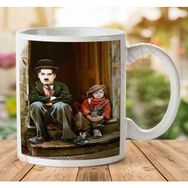 Art Hediye Charlie Chaplin Çocuk Iki Tarafı Baskılı Kupa Bardak