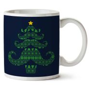 Art Hediye Christmas Moustache Tree Iki Tarafı Baskılı Kupa Bardak