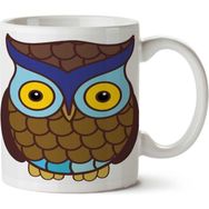 Art Hediye Colorful Owl Renkli Baykuş İki Tarafı Baskılı Beyaz Kupa