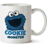 Art Hediye Cookie Monster C İki Tarafı Baskılı Beyaz Kupa