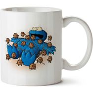 Art Hediye Cookie Monster Canavar Kurabiyeler İki Tarafı Baskılı Beyaz Kupa