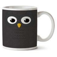 Art Hediye Cute Owl Face Iki Tarafı Baskılı Kupa Bardak