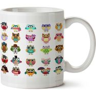 Art Hediye Cute Owls Set İki Tarafı Baskılı Kupa